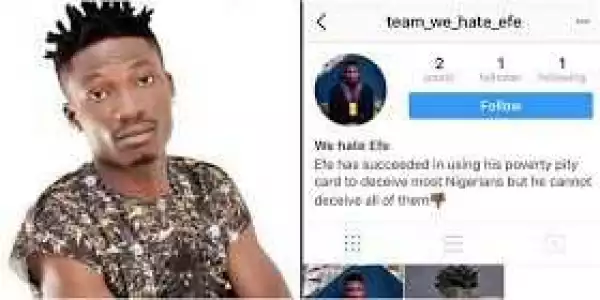 Nawa o: There’s actually a “team we hate Efe” on Instagram #BBNaija